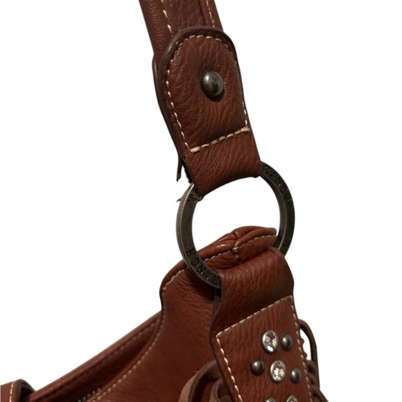 Montana West Trinity Ranch Concealed Carry Fringe Rivets Shoulder Bag Brown - Picture 5 of 10